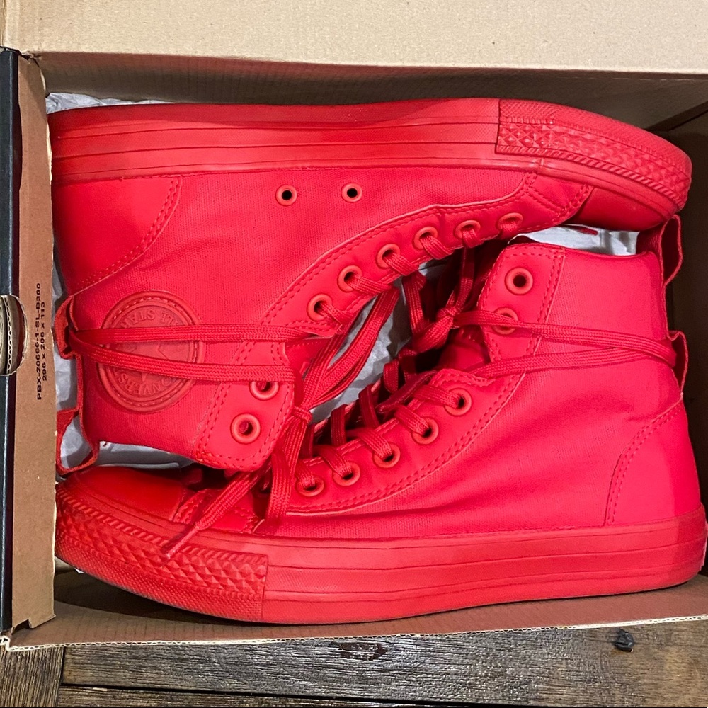 All Red Converse High Top All Stars! Great condition!